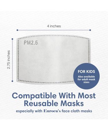 Euroca - PM2.5 Activated Charcoal Mask Filters Face Mask Filter Inserts Replacement Activated Carbon Filter For Dust Pollen & Airborne Particles Adult Size (4.75 x 3.15 in) 30-Pack Adult 30 Pcs - Buy Online on GoSupps.com
