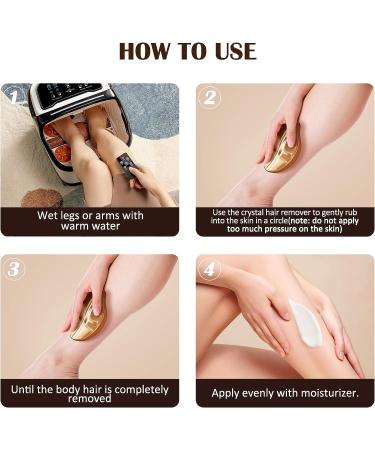 ISEAINNO Crystal Hair Eraser: Painless Exfoliation & Magic Hair Removal Tool for Men and Women - Reusable, Washable & Portable (004 Gold) - Buy Online on GoSupps.com