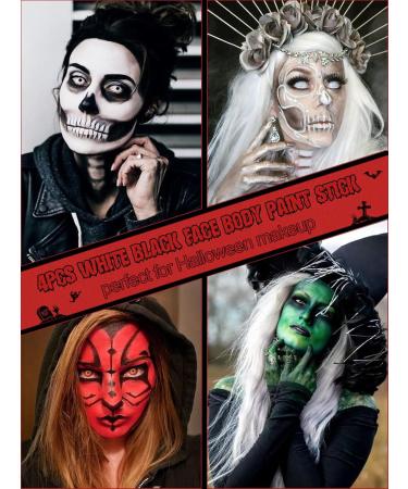 EBANKU Face Body Paint Stick - 4 Colors Oil for Sports Skeleton Joker & Mime Makeup | SFX Cosplay Costume Party Essentials - Buy Online on GoSupps.com