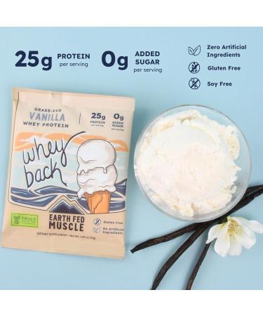 Earth Fed Muscle Whey Back Irish Grass Fed Whey Protein Isolate - NSF-Certified. No Artificial Ingredients Soy Free Gluten Free Non-GMO and Hormone Free (1 Serving Vanilla) - Buy Online on GoSupps.com