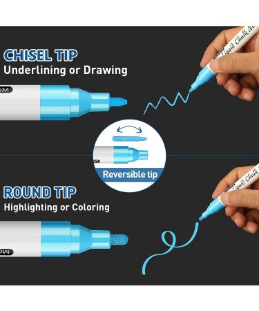 MaxGear Liquid Chalk Markers - 12 Assorted Neon Colors for Blackboard, Chalkboard, and Windows - Erasable and Washable Chalk Marker Pens - Buy Online on GoSupps.com