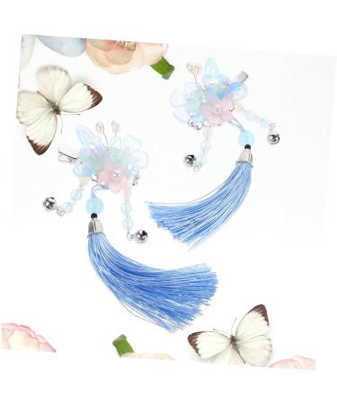 MAGICLULU 1 Pair Butterfly Hair Clip Hair Clips for Wedding Chinese Hair Clips Hanfu Hair Accessories Hair Clips for Teen Barrettes for Women Bride Nylon The Bell Temperament - Buy Online on GoSupps.com