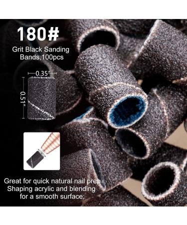 Nail Drill Bits Sanding Bands Set - #80#120#180 Coarse Fine Medium Grit Efile Sand for Acrylic Gel Nails - Electric File Nail Bits 3/32 Inch - Cuticle Manicure Pedicure Tool - Buy Online on GoSupps.com