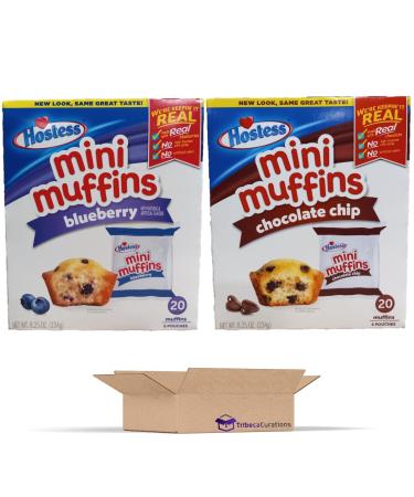 Mini Muffins by Hostess | 8.25 Ounce | Combo | Pack of 2 (40 Total Mini Muffins)