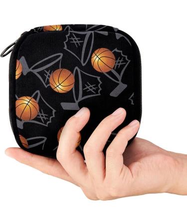 GIAPB Period Bag - Sanitary Napkin Storage and Makeup Pouch - Basketball Black Background - 1470 - Buy Online on GoSupps.com