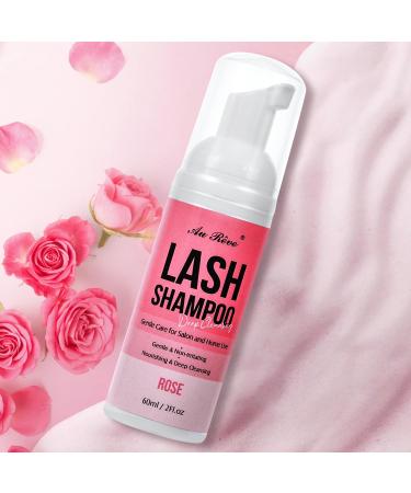 Lash Shampoo for Extensions | Oil-Free Eyelash Cleanser | Gentle Foaming 60ml | Salon & Home Care - Rose Scent - Buy Online on GoSupps.com