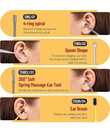 JPNK Ear Pick Earwax Removal Kit - 7 Pcs Cleansing Tool Set with Storage Box - Buy Online on GoSupps.com