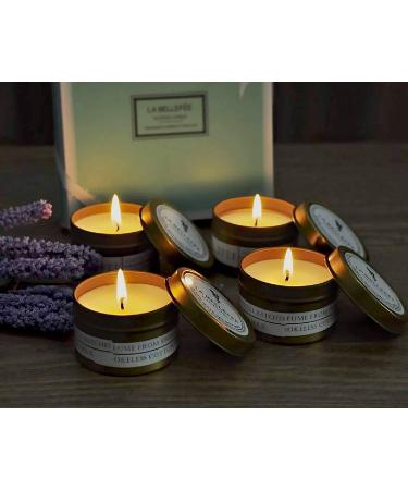 Scented Candles Gift Set for Mom | Seasalt & Sage, Lavender & Vanilla, Lemongrass & Bergamot | Mediterranean Amber Candle in Decorative Travel Tin - Buy Online on GoSupps.com