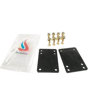 DreamFire Longboard Skateboard Hardware Kit Rubber Skateboard Riser Pad Screws Set 10pcs black pad 1.1inch screw - Buy Online on GoSupps.com