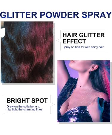 Shiny Glitter Body Spray - Quick-Drying Waterproof Highlighter for Skin, Face, Hair & Clothing (2.11 oz) - Buy Online on GoSupps.com