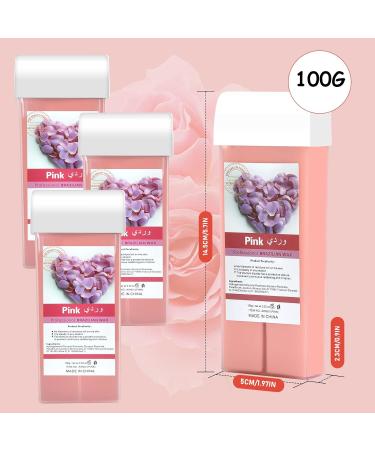 2023 New Roll on Wax Rose Hair Removal Kit - 4 Pack Cartridges with Strips and Wax Wipes - Leg, Arm, Underarm Depilatory Waxing Set - Buy Online on GoSupps.com