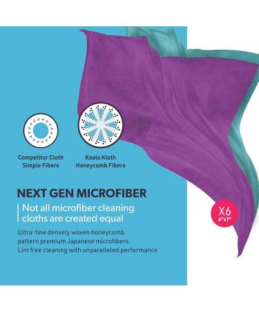 Koala Lens Cleaning Cloth | Japanese Microfiber Glasses and Screen Cleaner | Safe for All Multi-Coated Eyeglass and Camera Lenses  Purple and Blue (Pack of 6) 6 Pack Purple & Blue - Buy Online on GoSupps.com