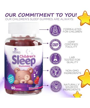 Nature's Nutrition Kids Sleep Gummies 2mg - Children's Sleep Gummy with Melatonin Non-Habit Forming Works with Natural Sleep Cycle Supports Calm & Drug-Free Natural Berry Flavor 60 Gummies - Buy Online on GoSupps.com
