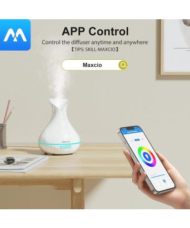 Maxcio Alexa Aroma Diffuser | 400ml Ultrasonic Essential Oil Diffuser | Smart Home Compatible with Alexa & Google Home | Remote Control Timer 7-LED Colors - Buy Online on GoSupps.com