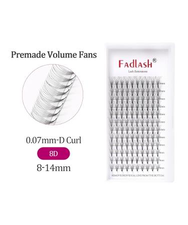 Professional D Curl 0.07mm 8D Volume Eyelash Extensions - Natural Long Cluster Lashes (8-14mm) - International Shipping - Buy Online on GoSupps.com