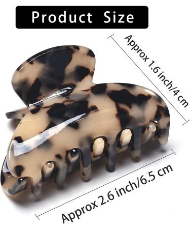 FSMILING Medium Hair Claw Clips For Thick Hair Nonslip Claw Hair Clips For Women Thin Hair Celluloid Tortoise Hair Clip Jaw Claw Clamp Clutcher 3 Color Available (3 Packs) Marble Periwinkle Marble Turquoise Marble black 2 - Buy Online on GoSupps.com