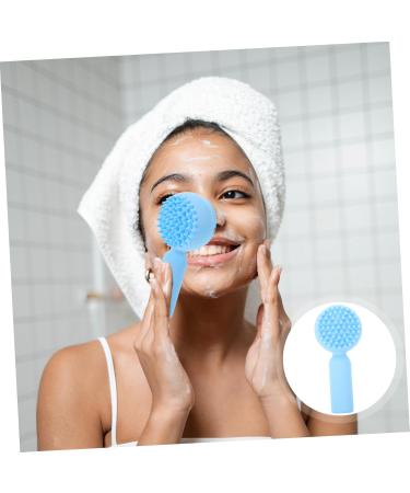 Healeved Face Pore Handheld Brush Facial Brush Silicone Bristles Face Cleaning 11.20X5.10X3.50CM Blue - Buy Online on GoSupps.com