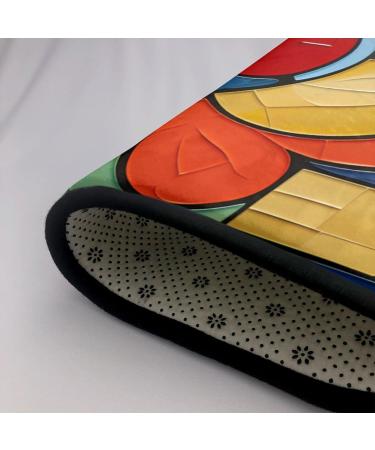 Flannel Carpet Mondrian Bohemian Lotus Flower Picture 60 x 39 in Non-Slip Durable Suitable for Living Room and Office Bedroom - Buy Online on GoSupps.com