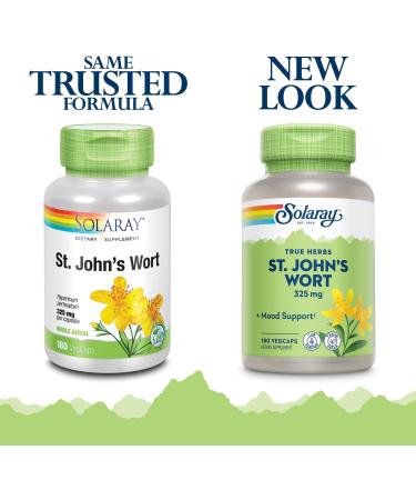 SOLARAY St Johns Wort 325mg | Mood & Brain Health Support | Non-GMO Vegan | 180ct - Buy Online on GoSupps.com