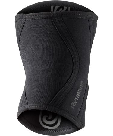 Rehband Elbow Bandage | 5mm SBR/Neoprene Sleeve for Strength Sports | Anatomical Design Slip-Resistant & Tight-Fitting | Unisex L Carbon/Black - 1 Pair - Buy Online on GoSupps.com
