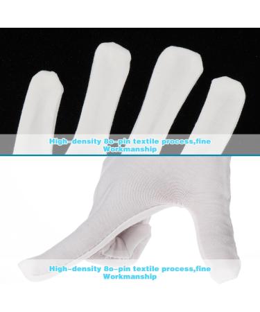 7Pair White Cotton Gloves for Eczema and Dry Hands - Moisturizing Gloves SPA Overnight - Breathable Work Glove Liners - Soft Jewelry Inspection Gloves - Stretchy Thin Cloth Gloves for Most Women Men - Buy Online on GoSupps.com