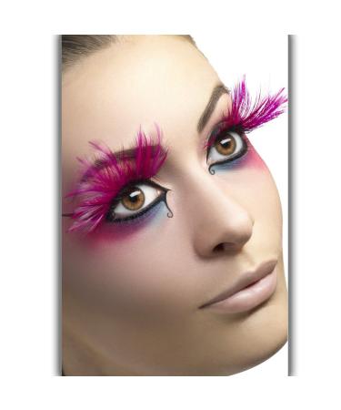 Amakando false eyelash carnival - pink - artificial eyelashes with springs with feathers Insuffled eyelashes show girl art eyelashes eyelash extension long feather eyelashes