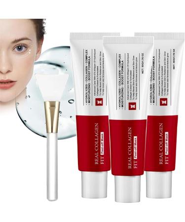 Korean Collagen Face Mask, Korean Organic Collagen Mask, Korean Organic Collagen Face Mask, Peel Off Facial Mask For Elasticity, Real Collagen Fit, Collagen Wrapping Mask (3PC)