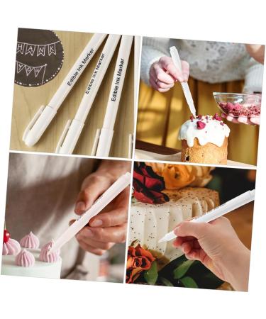 MOLUCKFU 4pcs Baking Pigment Pen Cakes Biscuits Coloring Pens Fondant Pen Cake Frosting Tool White Plastic - Buy Online on GoSupps.com