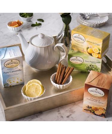 Twinings Herbal Tea Bags - 40 Individually Wrapped Tea Bags Variety Pack with 12 Flavors - Including Pure Peppermint, Camomile, Rooibos, Red Honeybush, Mandarin Orange - with BYTC Honey Sticks - Buy Online on GoSupps.com