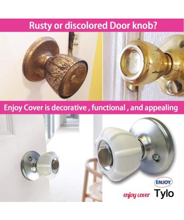 Non-Slip Door Knob Cover Grips for Arthritis & Senior Living - 4 Pack (White Tylo) - Buy Online on GoSupps.com