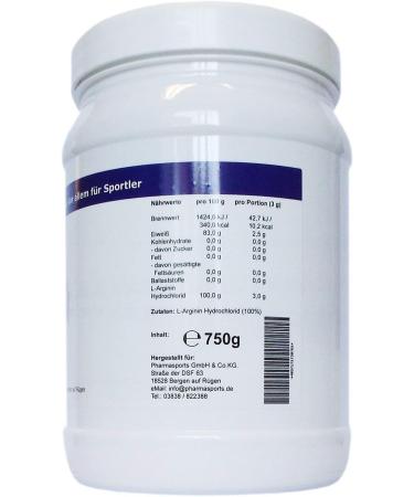 L-Arginine 750 Powder - Premium Quality Plant Fermentation - 750g Can - International Shipping Available - Buy Online on GoSupps.com