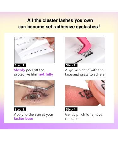 Buy Wispy Lash Clusters - 200pcs Self Adhesive Eyelash Strips for DIY C Curl Extensions | TOOCHUNAG 21F-Cat Eye - Buy Online on GoSupps.com