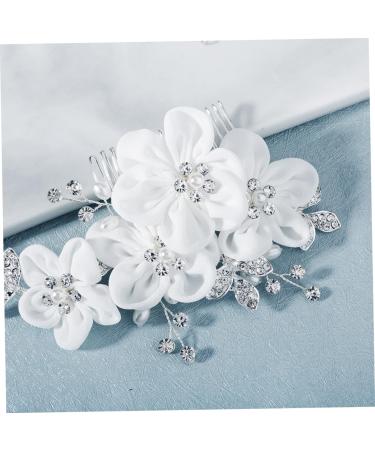 minkissy Chiffon Flower Comb Flower Hair Accessories Bridal Headpiece Bridal Headdress Bridal Comb Bridal Hair Accessories Wedding Hair Comb Mori Department Veil Bride - Buy Online on GoSupps.com