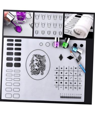 Healeved Manicure Mat Tools Nail Sticker Guide Nail Art Stamping Mat Nail Accessories Nail Art Transfer Tool Nail Stamp Plate Nail Art Mat Nail Art Tool Earth Tones Nail Supplies 40.5*30.5cm As Shown - Buy Online on GoSupps.com