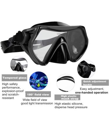 Aqua Dive Sports Snorkeling Gear Set | Scuba Diving & Swimming Goggles | Black Dive Mask - Buy Online on GoSupps.com