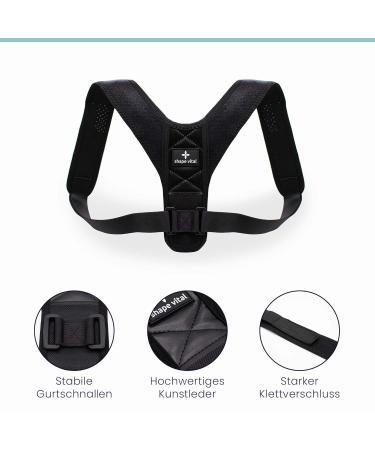 ShapeVital Vital-Pro Posture Belt - Unisex Back Straightener for Ideal Posture Correction | Comfortable Shoulder Straps | Black Large - Buy Online on GoSupps.com