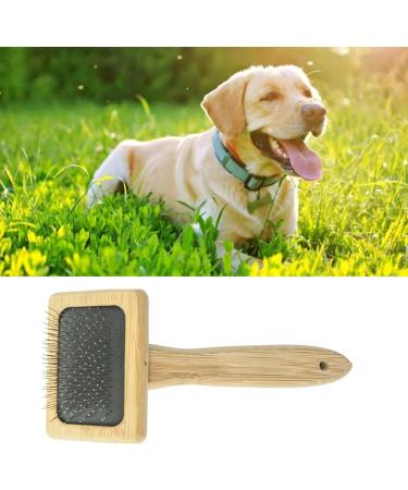 Dog & Cat Brush Pet Hair Deshedding Brush for Grooming Removes Loose Hair Tangles Pain Free Bristles Bamboo Wood Handle pet cleaning slicker brush for dogs with long hair short hair for cats for dogs - Buy Online on GoSupps.com