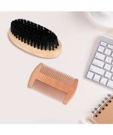 Acooruiteng Beard Brush Beard Comb Boar Bristle Brush Beard Grooming Brush for Men Boar Bristle Beard Brush Beard Comb Brush for Combing Beard Hair Removing Debris Massages Face 2 Pcs - Buy Online on GoSupps.com