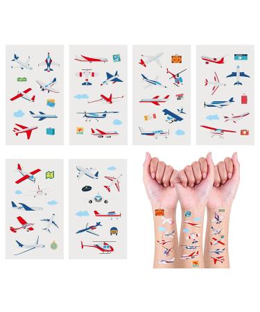 24 Sheets Airplane Temporary Tattoos - Birthday Decorations & Party Favors - Buy Online on GoSupps.com