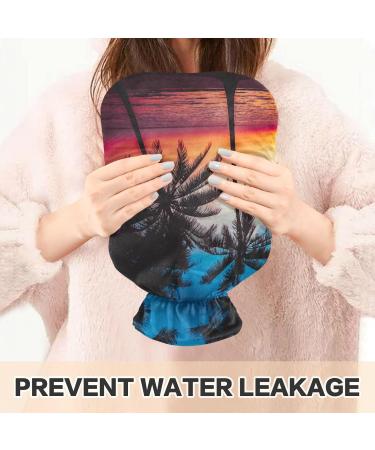 NAANLE 1L Hot Water Bottle with Sunset Palm Cover - Pain Relief for Menstrual Cramps & Heat Therapy - Buy Online on GoSupps.com