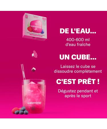 waterdrop Microlyte Berry - Coffret Hydratation aux Electrolytes 36 Cubes de Boisson Aromatis e avec Magnesium & Calcium V gan Sans Sucre Vitamines Boisson Faible en Calories pour le Sport Coffret Microlyte BERRY - Buy Online on GoSupps.com