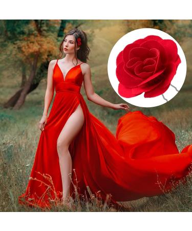 PAGOW 10pcs Rose Hair Clips & Brooch Headpieces - 1.5 inch, Wedding & Valentine Decoration for Women & Girls - Buy Online on GoSupps.com