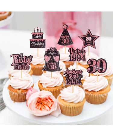 Keaziu 24 Pack Vintage 1994 Cupcake Toppers Happy 30th Cheers to 30 Cupcake Toppers Picks Thirty Hello Awesome since 1994 Cupcake Toppers 30 Years Happy Birthday Party Decoration 30 Pink - Buy Online on GoSupps.com