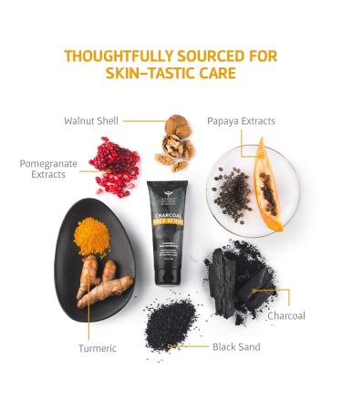 Charcoal Face Scrub with Black Sand - Exfoliate & Reduce Blackheads | 100g - Buy Internationally - Buy Online on GoSupps.com