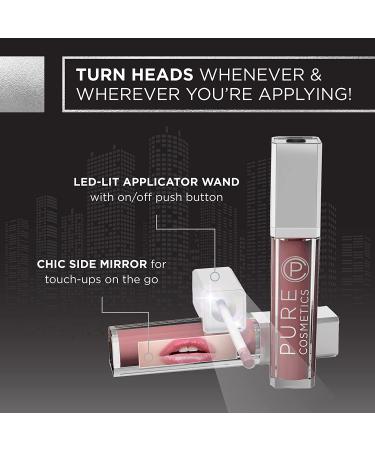 Pure Cosmetics Lip Gloss In the Buff - Hydrating Lip Makeup with Jojoba Oil, Sweet Almond Oil, and Vitamin E | LED Applicator & Mirror | Cruelty-Free & Talc-Free - Buy Online on GoSupps.com