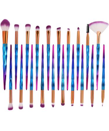 KOLIGHT 20pcs Makeup Brushes Set - Cosmetic Eye Shadow, Eyeliner, Eyebrow, Lip, Nose, Foundation, Powder Brushes (Purple) - Buy Online on GoSupps.com