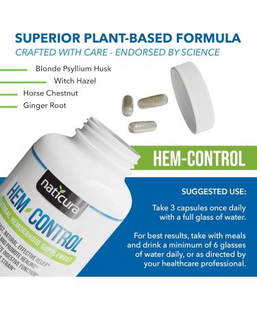 Hem-Control Hemorrhoid Treatment - Fast Relief & Discomfort Ease - 90 Vegan Capsules - Made in USA - Buy Online on GoSupps.com