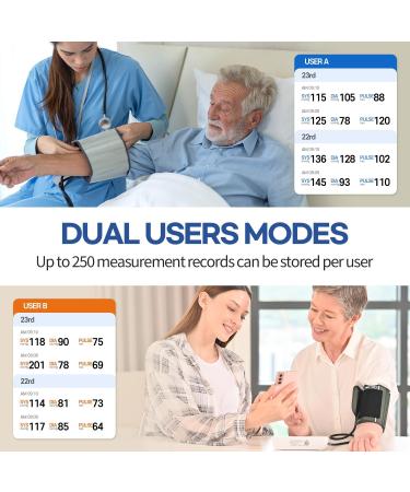 HubiCare Automatic Blood Pressure Monitor - Portable Digital BP Machine for Home Adjustable Cuff 3 User Modes Bluetooth & App Data for iOS/Android - International Shipping Available - Buy Online on GoSupps.com