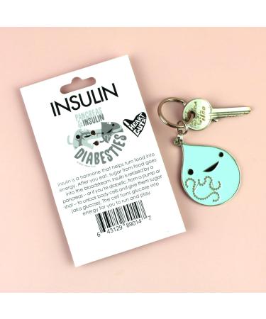 I Heart Guts Insulin Cartoon Enamel Keychain - Diabetes Awareness Funny Gift - Buy Online on GoSupps.com