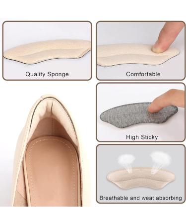 AIEX 6 Pairs High Heels Cushion Pads - Heel Protectors for Loose Shoes, Self-Adhesive Inserts - Beige - Buy Online on GoSupps.com